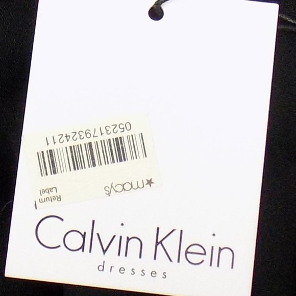 Calvin Klein Sleeveless Zip Back Belted Dress Black/Tan/White Size 10 NWT - Picture 10 of 13